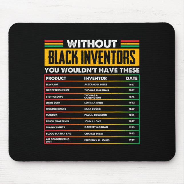 Mousepad De Inventores Negros Esquecidos História Negra Mês (Frente)