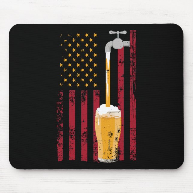 Mousepad De Julho American Flag Beer Breer (Frente)