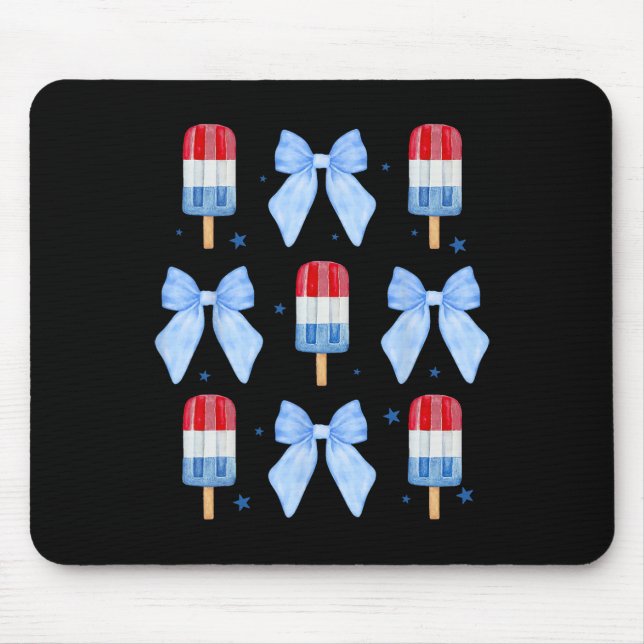 Mousepad De julho Arcos de picolé Patriótico Mulheres Crian (Frente)
