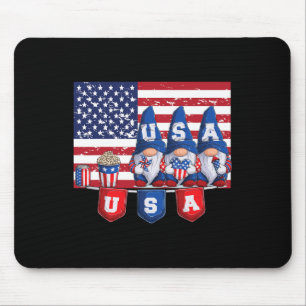 Mousepad De julho de 2023 Gnomos Patrióticos Funny American