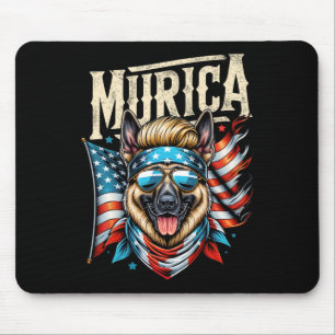 Mousepad De julho de Patriotic Funny German shepherd 4 de j