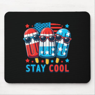 Mousepad De Julho Patriótico Americano Bandeira Pop de Gelo