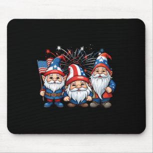 Mousepad De Julho Patriótico Gnomos Americanos Flag Usa Gno