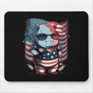 Mousepad De Julho Patriótico Hippo, Bandeira Americana