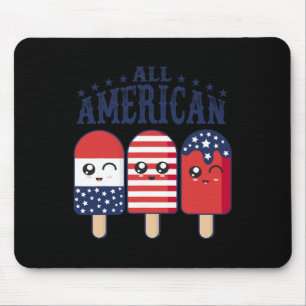 Mousepad De Julho Popsicle Usa Flag Patriótico Summer Boy G