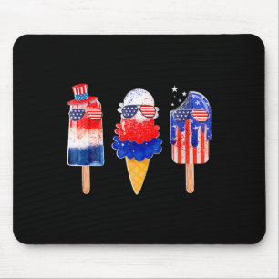 Mousepad De Julho Psicle Red White Blue American Flag Patr