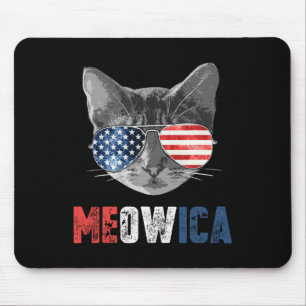Mousepad De Julho Shirt Meowica American Flag Cat