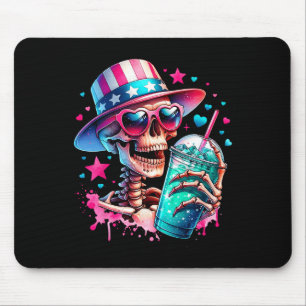 Mousepad De julho Skeleton Retro Trendy Mãe Skull Mama Vida