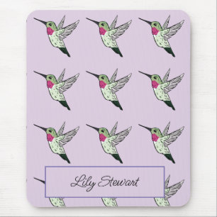 Mousepad de Lavanda Personalizado com Beija-flor