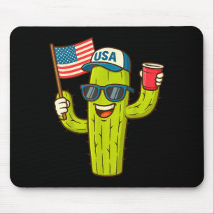 Mousepad De maio divertido legal paz cacto bandeira dos EUA