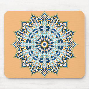 Mousepad de Mandala Laranja e Azul