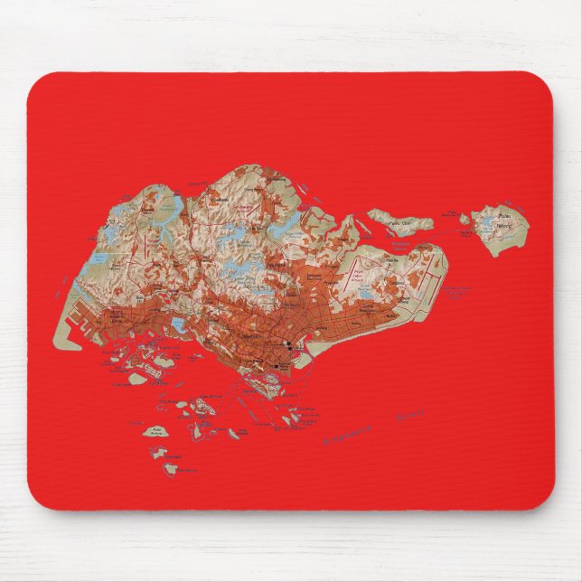 Mousepad de Mapa de Cingapura (Frente)