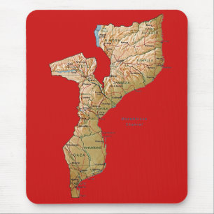 Mousepad de Mapa de Moçambique