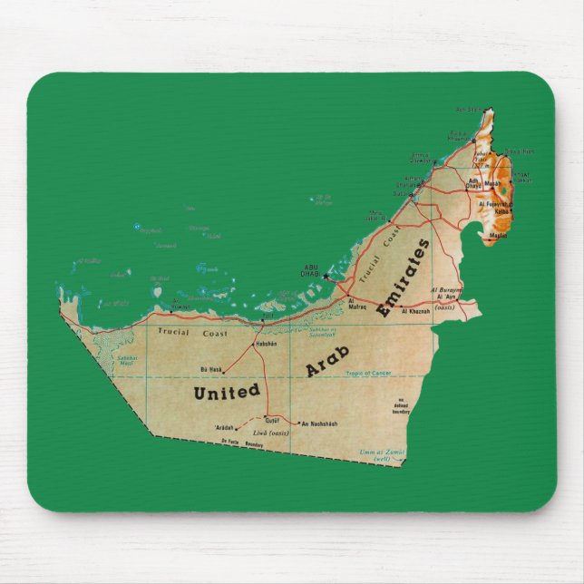 Mousepad de Mapa do UAE (Frente)