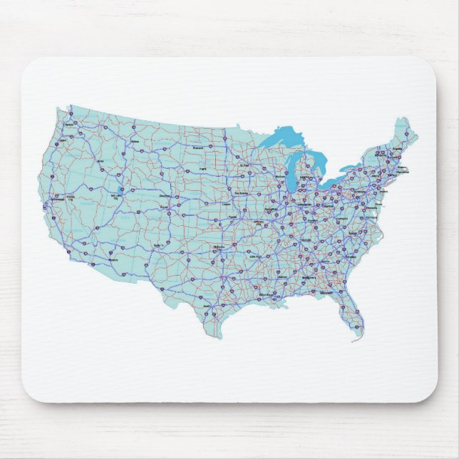 Mousepad de Mapa dos Estados Unidos (Frente)