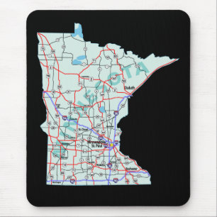 Mousepad de Mapa Interestadual de Minnesota