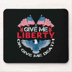 Mousepad Dê-me Liberdade Ou Dê-me Morte Bandeira Americana