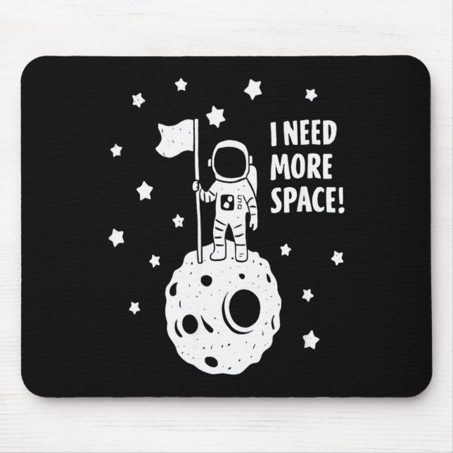 Mousepad Dê-me Mais Espaço Astronauta Divertido Lua Estrela (Frente)