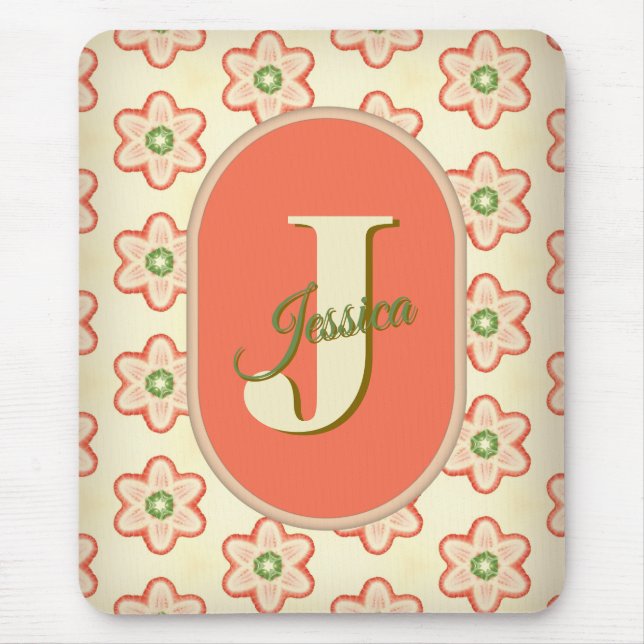 Mousepad de Monograma Moderno Personalizável (Frente)