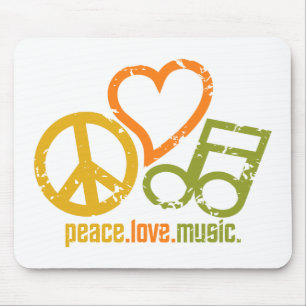 Mousepad de Música Peace Love