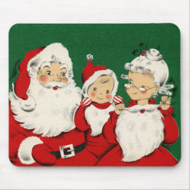 Mousepad de Natal da Família de Papais noeis Vinta