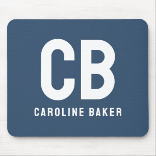 Mousepad de Nome Azul Sério de Cor de Tendência