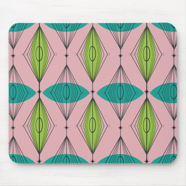 Mousepad de Ogee e Starburst Rosa Atômico (Frente)