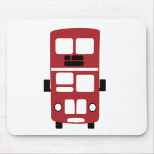 Mousepad de ônibus de dois andares vermelhos