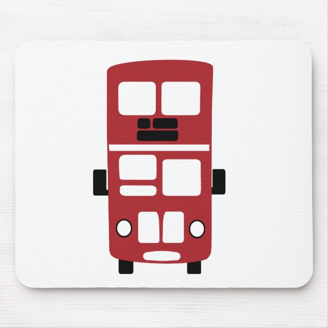 Mousepad de ônibus de dupla decker vermelho (Frente)