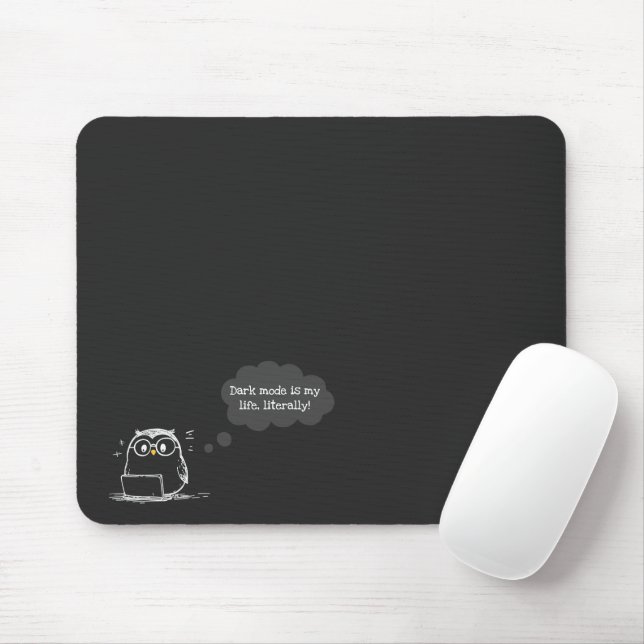 Mousepad de Owl no modo escuro para os entusiastas (Com mouse)