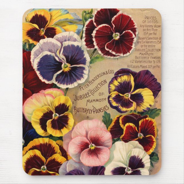 Mousepad de Pacote de Semente de Pansies (Frente)