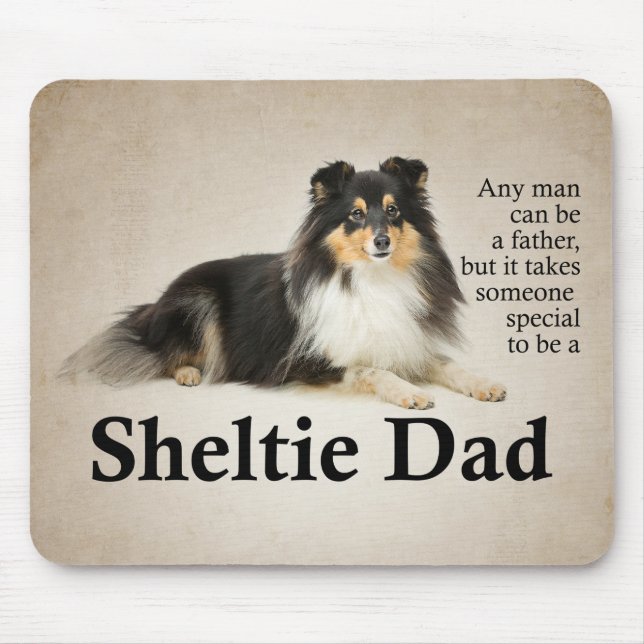Mousepad de Pai de Sheltie Tricolorido (Frente)