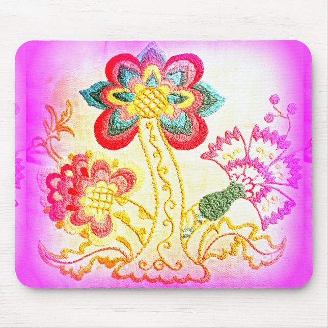 mousepad de palmeira rosa com estilo hippie ranhur (Frente)
