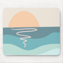 mousepad de pôr do sol na praia boho
