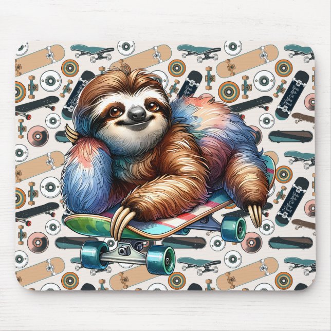 Mousepad de Preguiça de Skate (Frente)