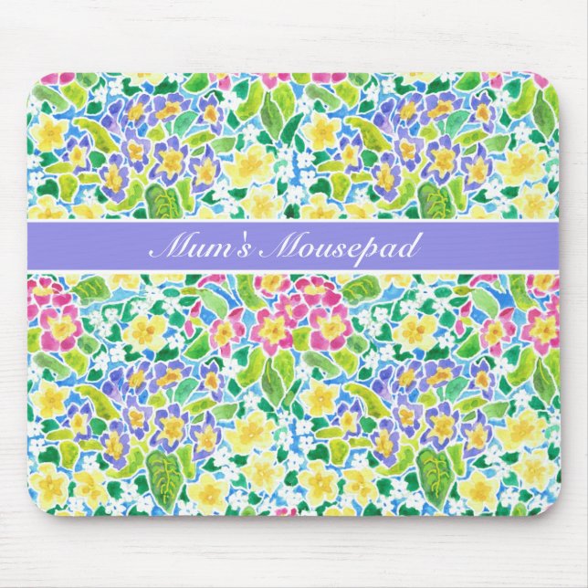 Mousepad de Primroses de Primavera Bonito e person (Frente)