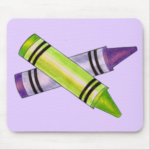 Mousepad de Professora de Arte Roxo Crayon