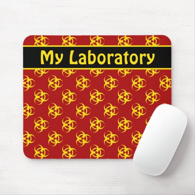Mousepad de Risco Amarelo com Texto Personalizado (Com mouse)