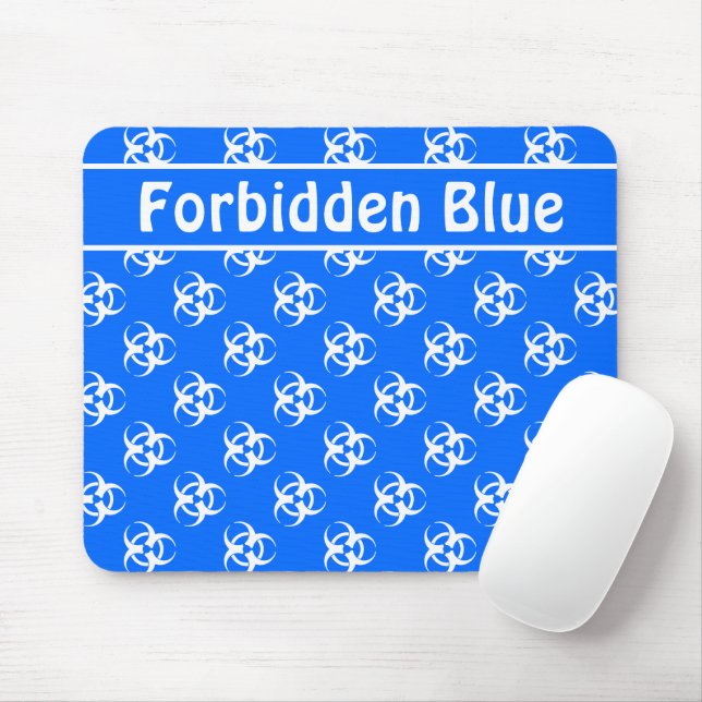Mousepad de Risco Azul e Branco com Texto Personal (Com mouse)