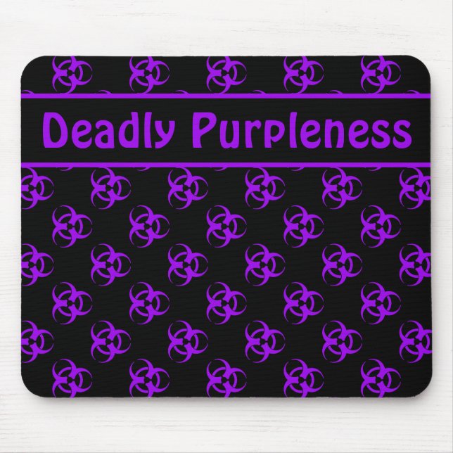 Mousepad de Risco Roxo com Texto Personalizado (Frente)