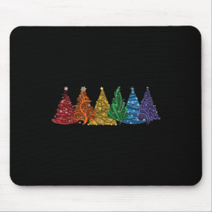 Mousepad De Seis Vetores De Árvores De Natal Do Orgulho Lgb