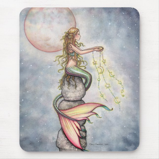 Mousepad de Sereia com Céu Cheio de Estrelas (Frente)