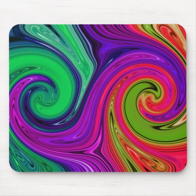 Mousepad de sete espirais coloridas (Frente)