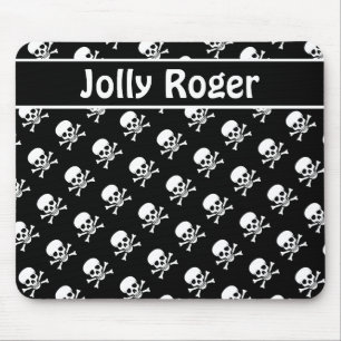 Mousepad de Skulls Preto e Branco com Texto Person