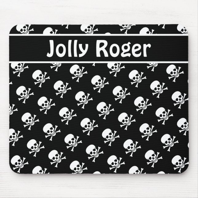 Mousepad de Skulls Preto e Branco com Texto Person (Frente)