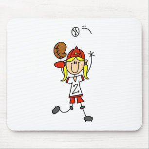 Mousepad de Softball Pegando uma Bola