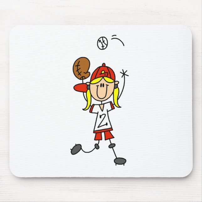 Mousepad de Softball Pegando uma Bola (Frente)