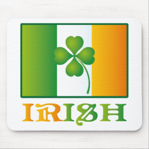 Mousepad De St Patrick irlandês da bandeira do trevo verde