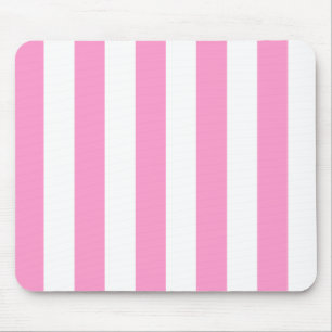 Mousepad de Stripes Brancas e Rosa