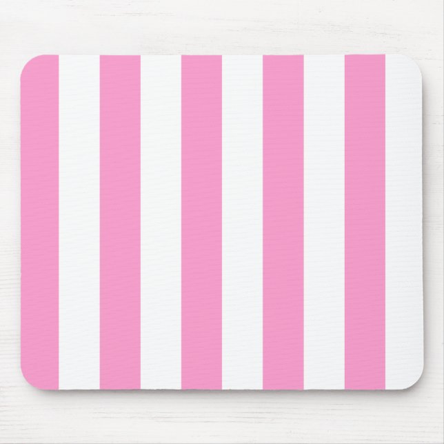 Mousepad de Stripes Brancas e Rosa (Frente)